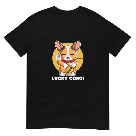 Lucky Corgi - Light Font - Short-Sleeve Unisex T-Shirt