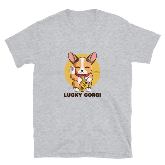 Lucky Corgi - Dark Font - Short-Sleeve Unisex T-Shirt